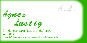 agnes lustig business card